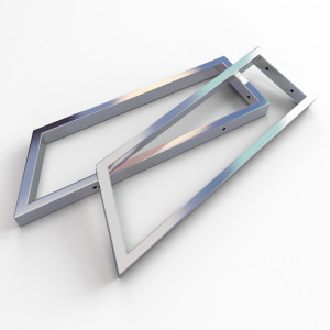 2x Edelstahl Konsolenträger Hochglanz Trapez 480mm