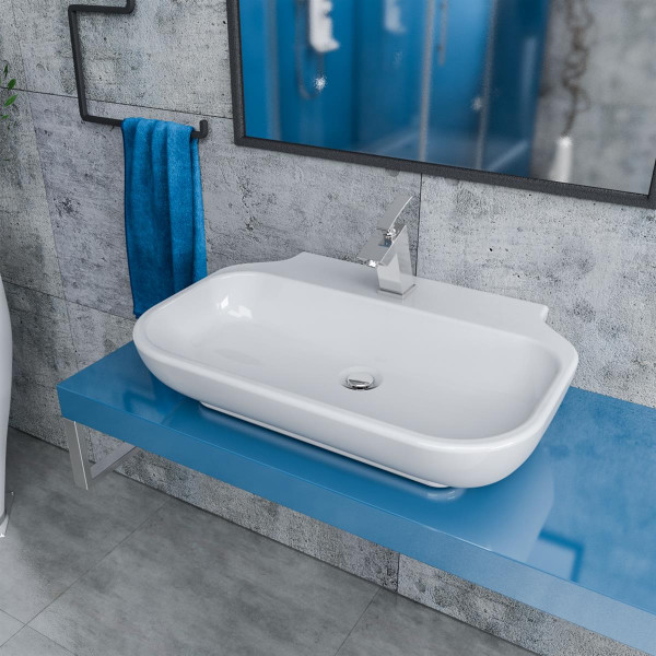 Keramik Waschbecken weiß 65cm 65x45x14cm FE065