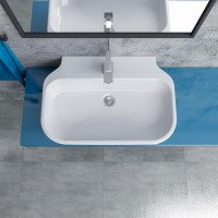 Keramik Waschbecken weiß 65cm 65x45x14cm FE065