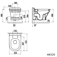 Antik Hänge-WC AN320