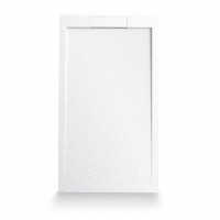 Mineralguss-Duschwanne Schieferoptik weiß 120x70cm