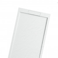 Mineralguss-Duschwanne Schieferoptik weiß 160x90cm