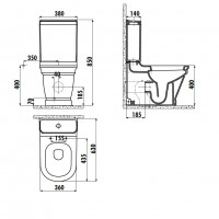 Stand-WC Kombination Antik AN360-SET