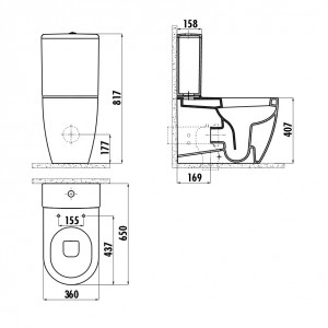 Stand-WC Kombination Free FE360-SET