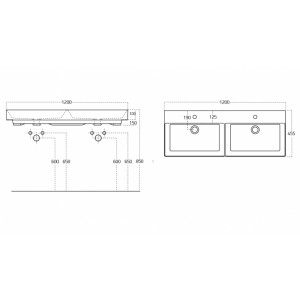 Doppelwaschbecken 120cm 17120-KL