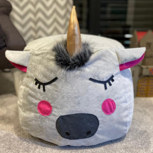 Kinder Pouf Sitzhocker Einhorn Ø 45 cm