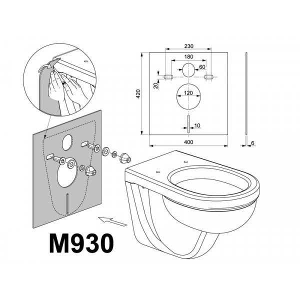 Schallschutz-Set für Wand-WC und Bidet M930