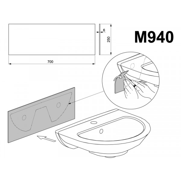 Schallschutz-Set für wandhängende Waschtische M940