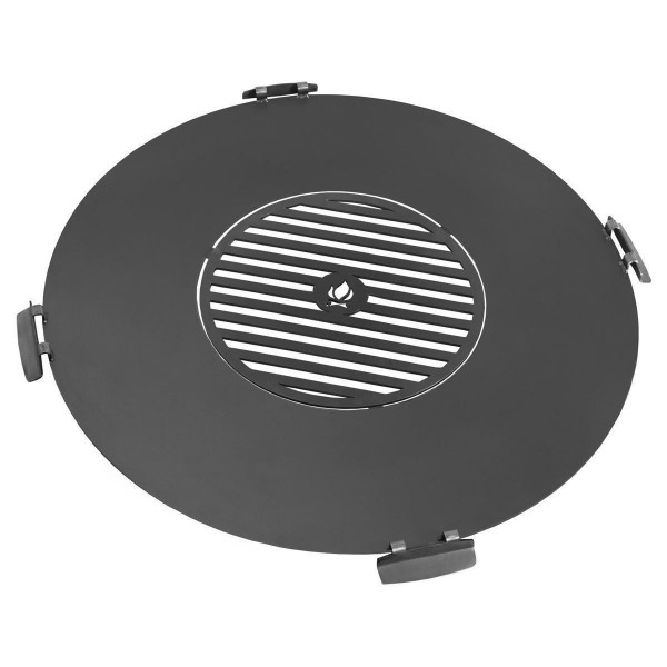 Grillplatte für Feuerschale 82 cm mit Grillrost 40 cm und 4 Griffen