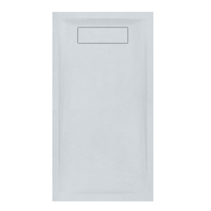 Mineralguss-Duschwanne Schieferoptik weiß MAYA 120x80cm