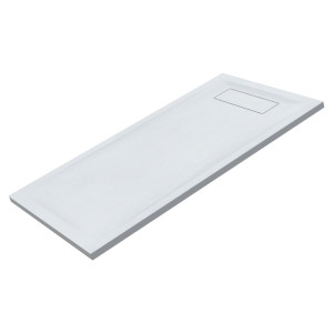 Mineralguss-Duschwanne Schieferoptik weiß MAYA 120x80cm