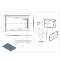 Mineralguss-Duschwanne Schieferoptik weiß MAYA 120x80cm