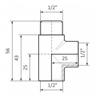 T-Stück Schwarz mit Spiral Kabel und Stecker Anschluss 1/2