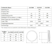 Badlüfter Modern Rund Ø125mm weiss