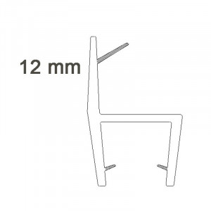 Türdichtung Anschlagprofil für 6mm Glas 200cm...