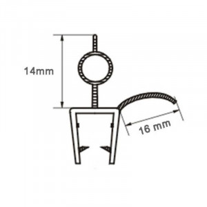 Wannen-/ Schleiflippendichtung für 6mm Glas 200cm...