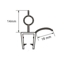 Wannen-/ Schleiflippendichtung für 6mm Glas 200cm KBP011-6