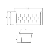 Abtropfschale für Spüle 360 x 187 x 154 mm