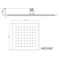 200x200mm Duschkopf Regendusche Eckig