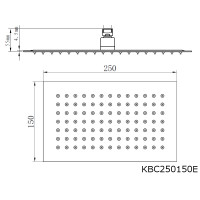 250x150mm Duschkopf Regendusche Eckig