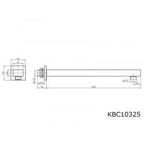 325mm Brausearm für Duschbrausen Wandmontage Eckig