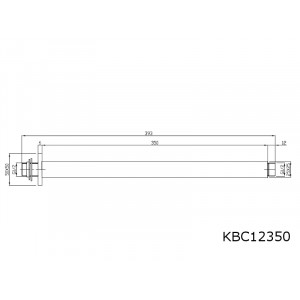 350mm Brausearm für Duschbrausen Deckenmontage Eckig