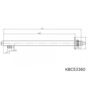 360mm Brausearm für Duschbrausen Wandmontage Rund