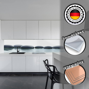 Küchenrückwand aus Aluverbund 3mm  - Wassersteine - 8697