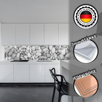 Küchenrückwand aus Aluverbund 3mm  - Kieselsteine Grau - 1400