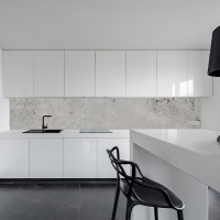 Küchenrückwand Spritzschutz Fliesenspiegel Küche Wandschutz Aluverbund Beton Grob - 0936 120x50cm glänzend