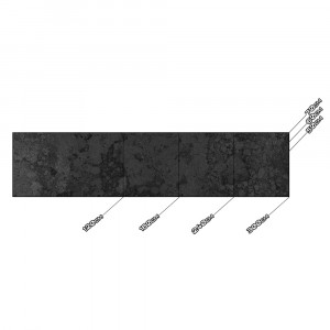 Küchenrückwand Spritzschutz Fliesenspiegel Küche Wandschutz Aluverbund Naturstein schwarz - 8544 DINA4 Muster matt