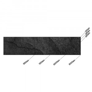 Küchenrückwand Spritzschutz Fliesenspiegel Küche Wandschutz Aluverbund Schiefer schwarz - 4678 DINA4 Muster matt