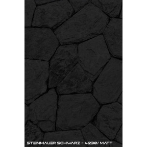 Küchenrückwand Spritzschutz Fliesenspiegel Küche Wandschutz Aluverbund Steinmauer schwarz - 4230 DINA4 Muster matt