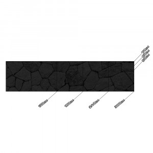 Küchenrückwand Spritzschutz Fliesenspiegel Küche Wandschutz Aluverbund Steinmauer schwarz - 4230 DINA4 Muster matt