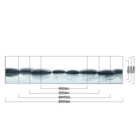 Küchenrückwand Spritzschutz Fliesenspiegel Küche Wandschutz Aluverbund Wasserstein - 8697 180x50cm matt