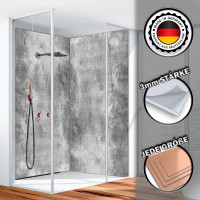 Duschrückwand Aluverbund Alte-Putzwand Grau - 9650