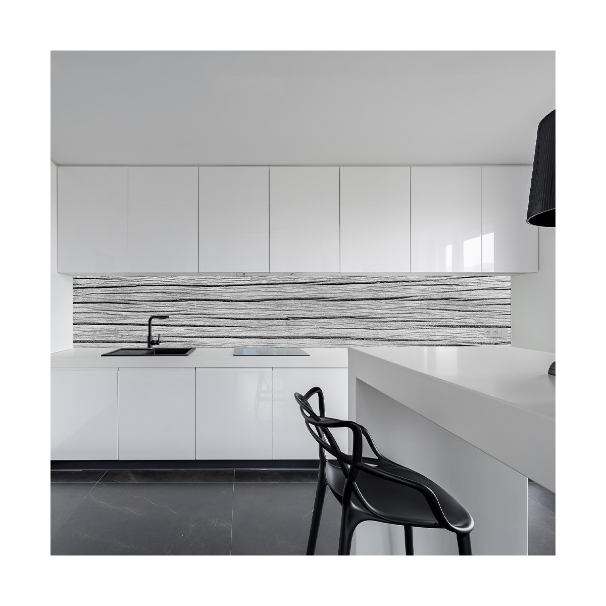 KERABAD Küchenrückwand Küchenspiegel Wandverkleidung Fliesenverkleidung Fliesenspiegel aus Aluverbund Küche Weiß Glanz/matt 60x300cm 