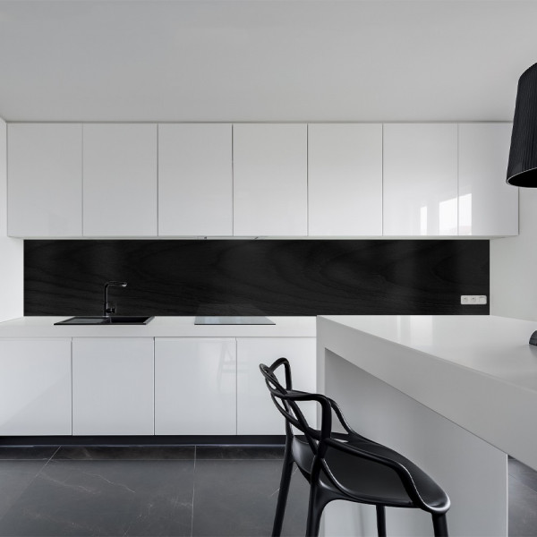 Küchenrückwand aus Aluverbund 3mm  - Holz schwarz - 0920