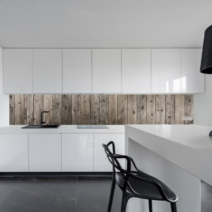 Küchenrückwand Aluverbund Holzbalken grau - 3368