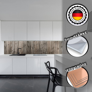 Küchenrückwand Aluverbund Holzbalken grau - 3368