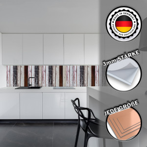 Küchenrückwand Aluverbund Holzdielen schwarz-grau - 0070