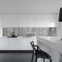 Küchenrückwand aus Aluverbund 3mm  - Holzwand grau - 6712