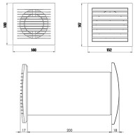 Ø 100mm Warmluft - Umlaufset Heiz-Spar-Set Lüfter Heizlüfter Wärmerückgewinnung Wärmetauscher Ventilator Ablüfter Warmluftverteilung mit Thermostat
