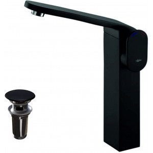 Waschtischarmatur + Ventil Futura Schwarz-Matt 02974