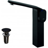 Waschtischarmatur + Ventil Futura Schwarz-Matt 02974