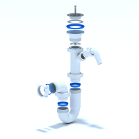 Küchenspüle Siphon mit Geräteanschluss