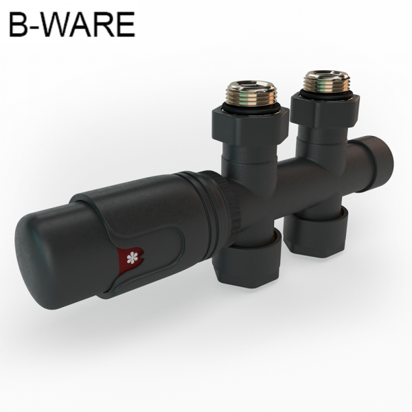 Mittelanschluss-Set Durchgangsform Anthrazit Armatur+Thermostatregler/ B-Ware