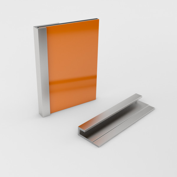 Abschlussprofil für 3mm Rückwand Silber-Eloxiert EV6 300cm