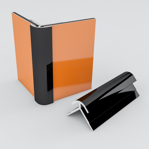 Außeneckprofil für 3mm Rückwand Schwarz RAL9005 200cm