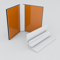 Inneneckprofil für 3mm Rückwand Weiß RAL9016 300cm
